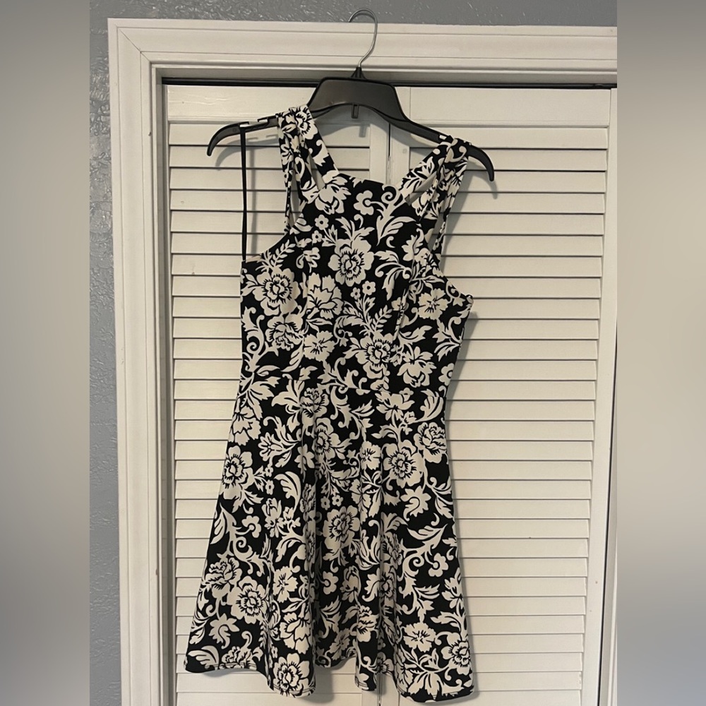 Black and white skater dress